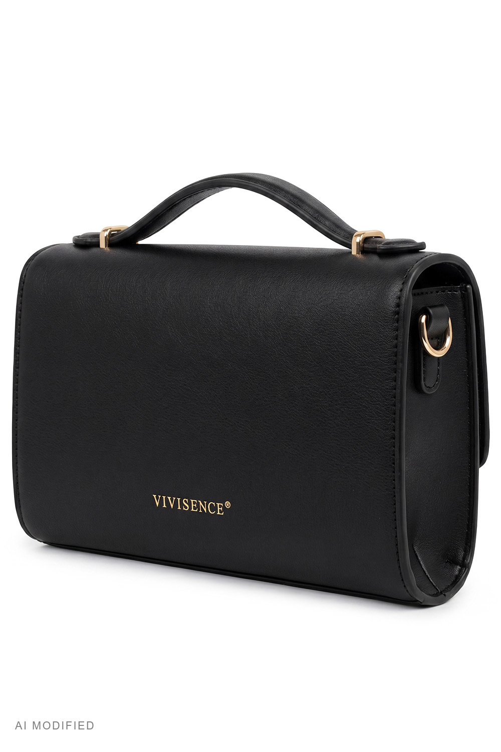 Vivisence Crossbody Bag Women Synthetic Leather Adjustable Strap Everyday, black