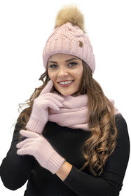 Vivisence Knitted Loop Scarf Double Folded Warm Ideal For Winter 7103, powder pink