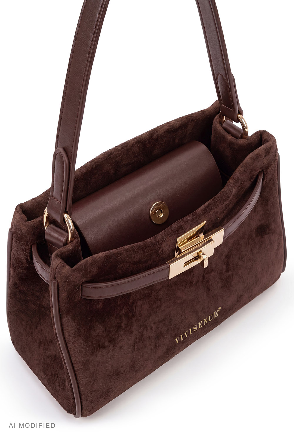Vivisence Sac bandoulière femme en polyester, brun
