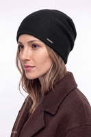 Vivisence Women's Merino Wool Cashmere Beanie Hat, black