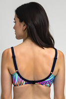 Vivisence Elegant Bikini Top Padded Cups Underwired Support Adjustable Straps Tropical Beachwear 3232, tropic