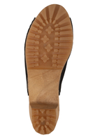 Vivisence Sabots Femme en Daim Naturel, Semelle en Bois, Talon Confort, Chaussures Faciles à Enfiler, noir
