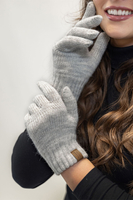 Vivisence Damen Winter Set Bommelmütze Loop Schal Handschuhe Warm Elegant, beige Melange