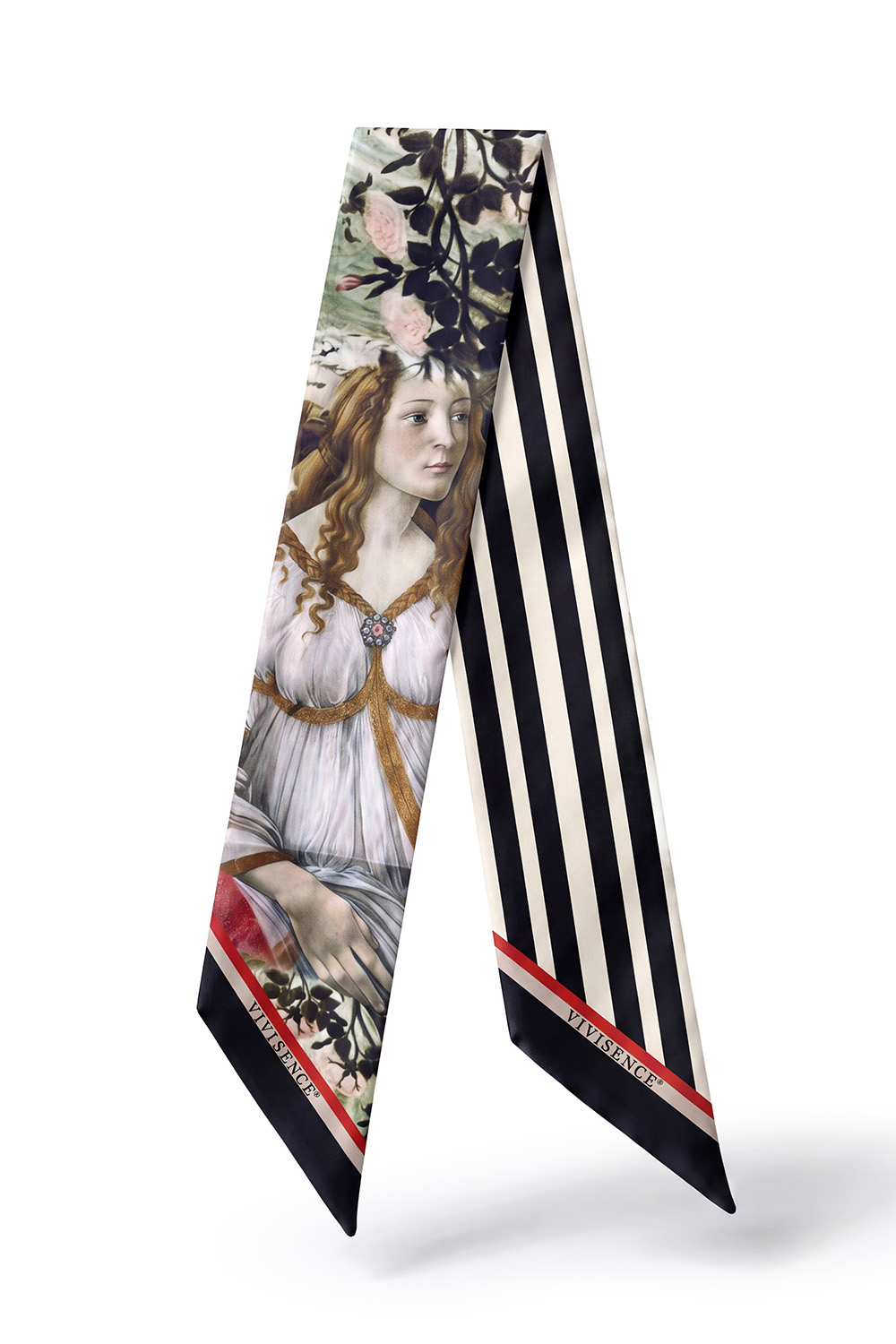 Vivisence S180-005 Schals und Tücher Tücher, schwarz/beige/gestreift