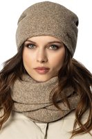 Vivisence Damen Schal Winter Loop Modischer Gemütlich Wärmendem Garn Kalte 7108, beige Melange