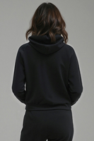 Vivisence Women Hoodie Sweatshirt Cotton Hood Pocket Casual Sportswear, black
