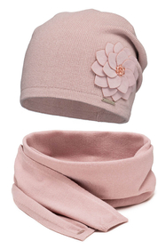 Vivisence Bonnet Et Écharpe Femme Pour L'automne et L'hiver Ensemble Chaud En Laine Avec Doublure Antistatique Pour Les Froids Jours Et Les Activités En Plein Air 7010Kmpl, rose poudré