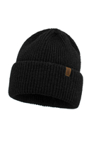 Vivisence Femme Bonnet Hiver Laine Merinos Confort Ajuste Chaleur Quotidienne, noir