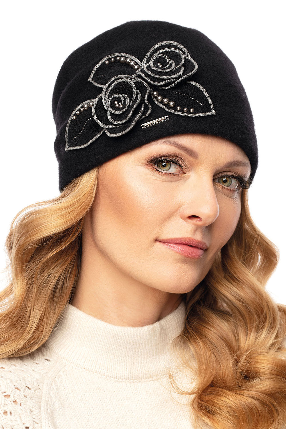 Vivisence Damen Mütze Winter Handgefertigte Herbst Elegante Wintermütze 7068, schwarz