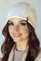 Vivisence Femme Bonnet Hiver Laine Merinos Doux Chaleur Et Confort Ajuste, ecru