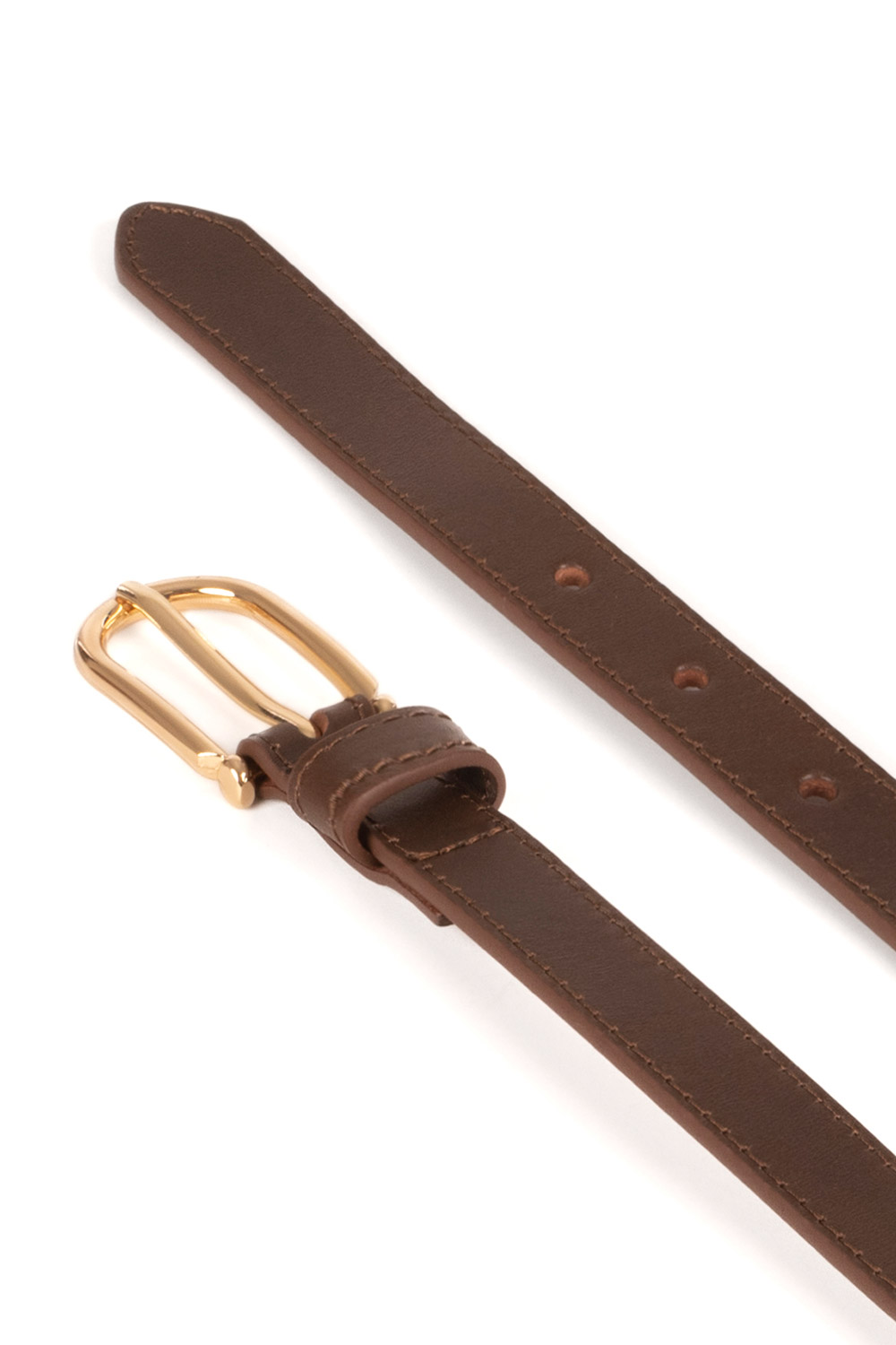 Vivisence Women’s Leather Belt Rounded Buckle Comfortable Fit P0007, brown