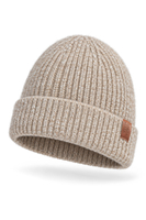 Vivisence Damen Beanie mit Umschlag für kalte Tage, beige
