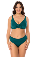 Vivisence Womens Underwire Swim Bra Non Padded with Tie Front Adjustable Straps for Full Bust Support, green