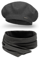Vivisence Mütze Schal Set Klassisch Form Wärme Und Stil An Wintertagen 7005, dunkelgrau