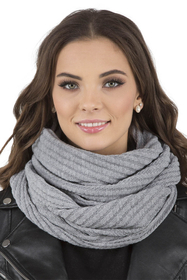 Vivisence Écharpe Tube Femme Double Épaisseur Idéale Pour Journées Froides 7017S, gris clair