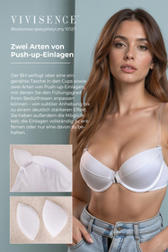 Vivisence Femme Soutien Gorge Bretelle Transparent Push Up Invivsible Soutien-Gorge Dos Nu Amovibles Bretelles, blanc