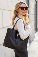 Vivisence Women's Tote Bag with Laptop Compartment Perfect For Everyday, black