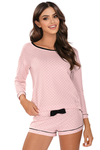 Vivisence Dame Schlafanzug 2-teiliges Set Pyjama Bluse Shorts Gemustert Tupfen 2022,