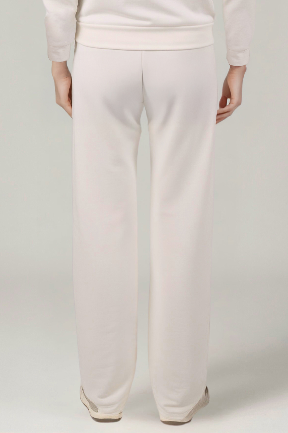 Vivisence Women's Sweatpants Wide Leg Lounge Relaxed Fit High Waist Knit Trousers With Elastic Waistband And Side Pockets Ideal For Casual Everyday Or Homewear Looks 9102, White