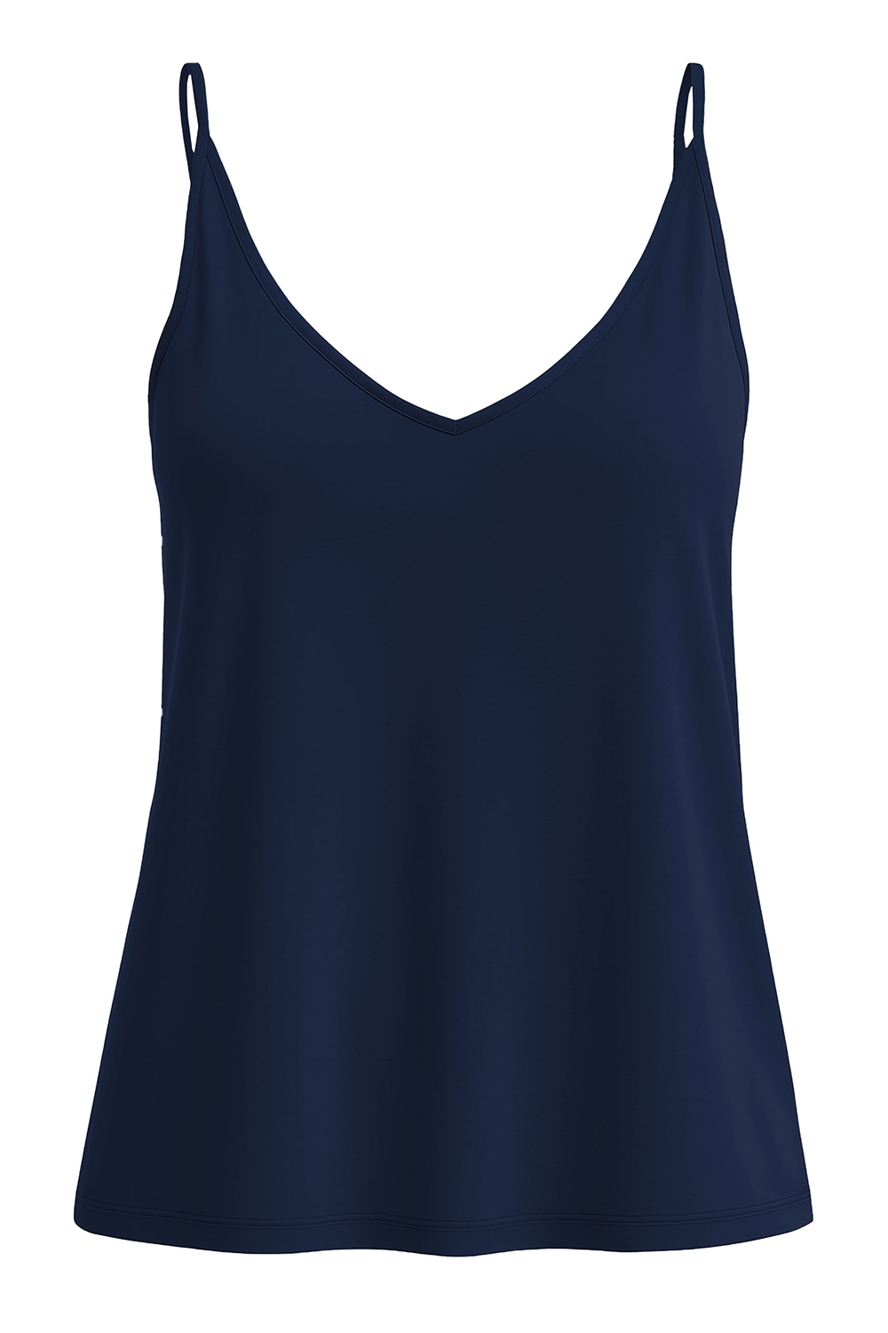Vivisence Women's Pyjamas Top Viscose Shoulder Straps V-Neck 2200, dark blue