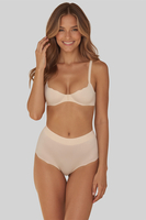 Vivisence Damen Shapewear Unterhose Hoher Bund Nahtloser 4104, Beige