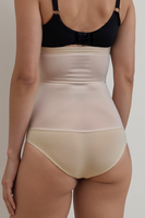 Vivisence Damen Shapewear Unterhose Baumwolle Hoher Bund Schlanke Figur 4101, Beige