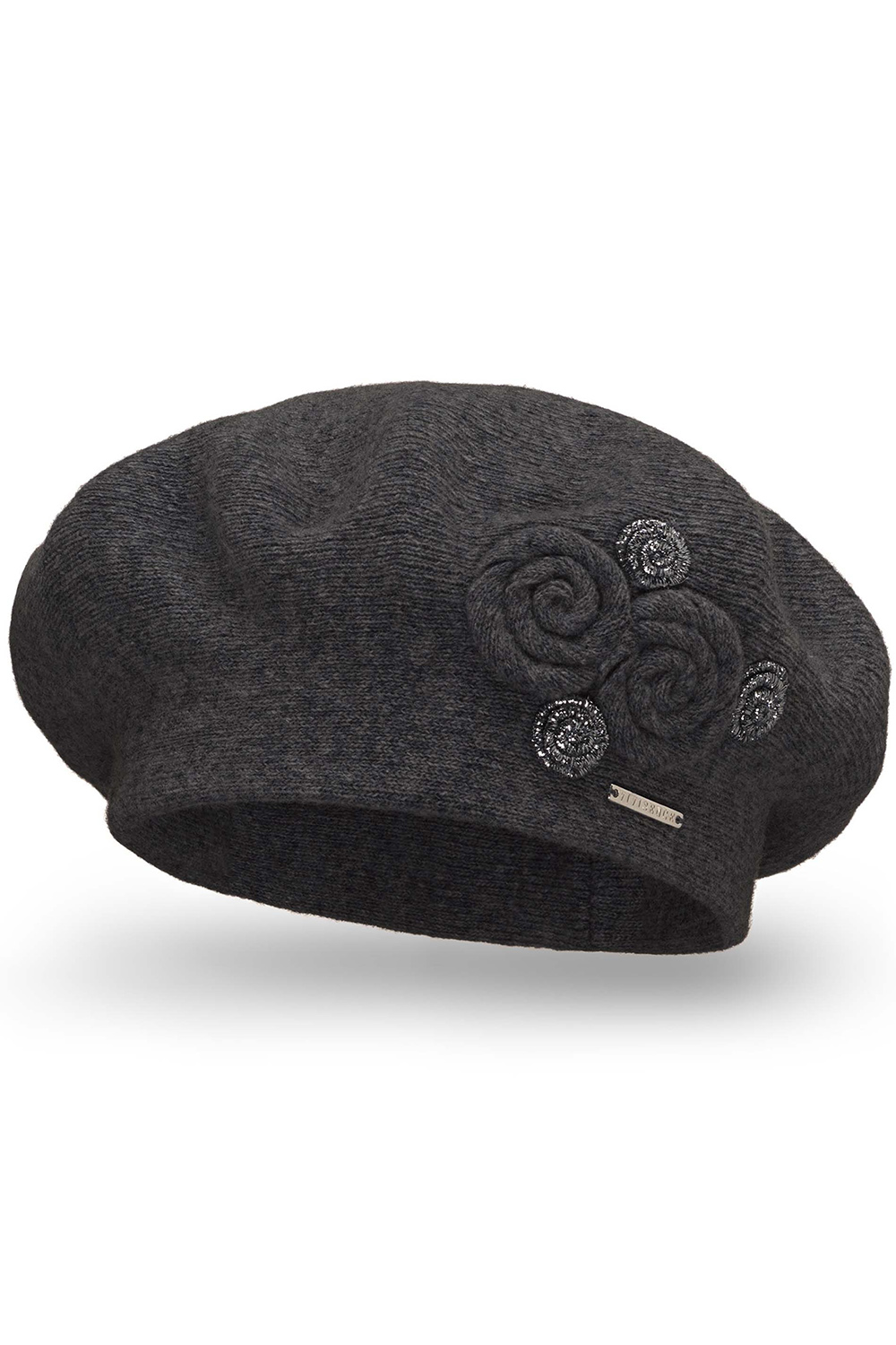 Vivisence Wool Beret For Women Protection Against Cold For Chilly Days 7037, dark grey