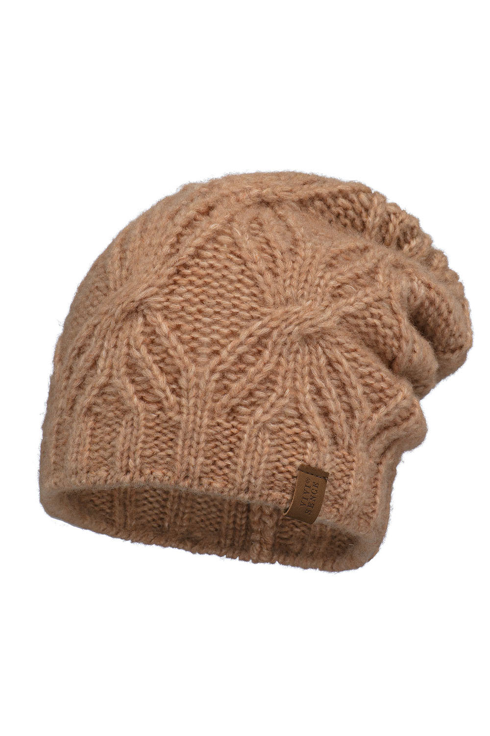 Vivisence Women Winter Hat Lambswool Cotton Knit Warm Fit For Cold Days, Beige