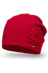 Vivisence Classic Winter Hat For Women Warm And Cozy Wool 7010, red