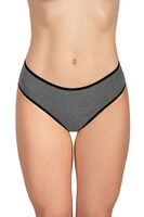 Vivisence Woman Briefs Cotton Midi Bikini Smooth Underwear 4016 5-Pack, Black Elastic: Grey/Grey/Graphite/Pink/Navy Blue 5-pack