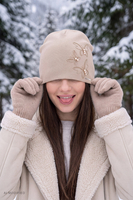 Vivisence Damen Mütze Beanie Strickmütze Acryl Viskose, beige