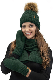 Vivisence Women's Winter Scarf Soft And Warm For Cold Days 7015S, green