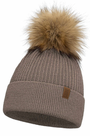 Vivisence Women's Winter Hat With Pom Pom Autumn Style Warm Yarn 7042, beige