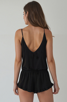 Vivisence Women's Pyjama Set Viscose V-Neckline Decorative Bow 2044, Black