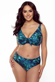 Vivisence Womens Swim Bra Underwire Non Padded Adjustable Straps Tie Front For Large Bust Support, turquoise