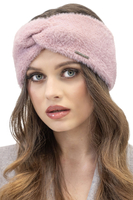 Vivisence Fluffy Lined Twisted Headband For Women Warm Autumn Winter 7093, pink