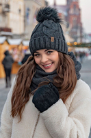 Vivisence Knitted Loop Scarf Double Folded Warm Ideal For Winter 7103, dark grey