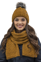 Vivisence Women's Winter Scarf Soft And Warm For Cold Days 7015S, dark yellow
