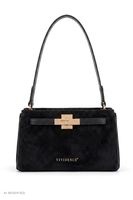Vivisence Damen Schultertasche aus Polyester, schwarz