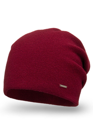 Vivisence Bonnet Femme En Laine Plissé Doublé Polaire Confort Quotidien 7085, bordeaux