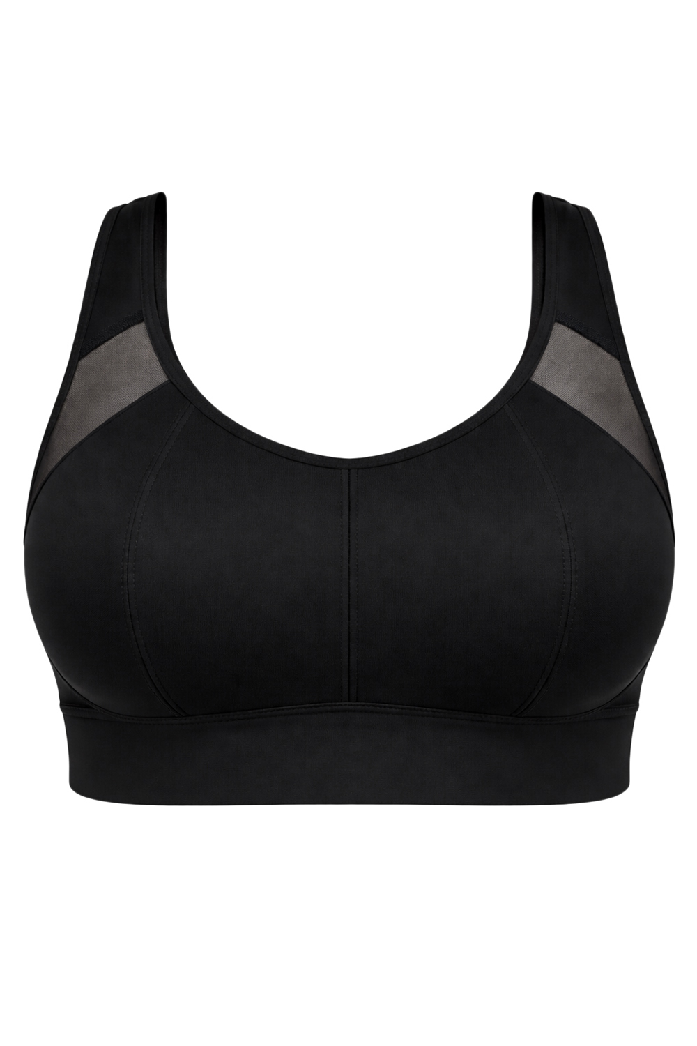 Vivisence Women’s Non Wired Soft Bra, Unpadded Everyday Comfort Bra with Cross Back Adjustable Straps and Supportive Seamed Cups, Black