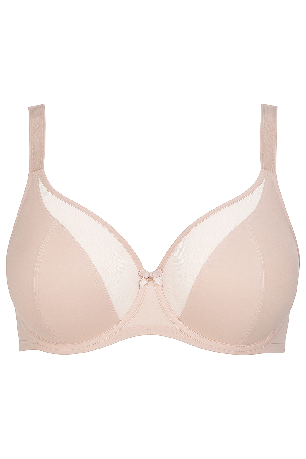 Vivisence BH Mit Bügel Halbtransparente Cups Für Offenbartes Dekolleté, Beige
