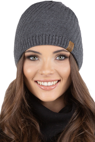Vivisence Women's Winter Hat Extended Cut With Warm Yarn Autumn 7017, dark grey