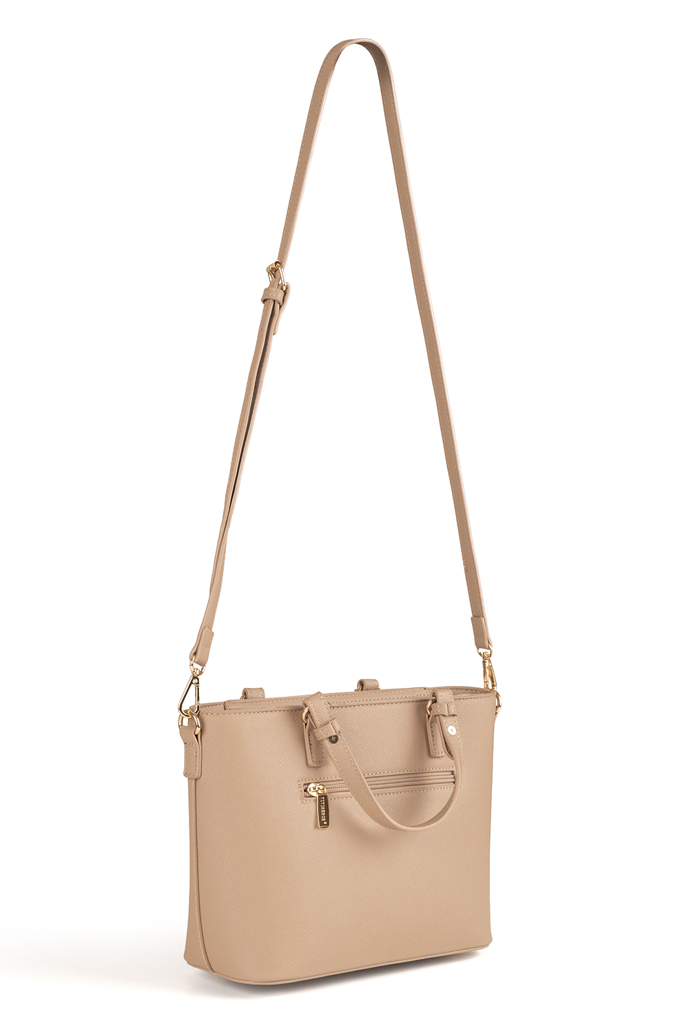 Vivisence Damen Schultertasche mit Reißverschluss Verstellbarer Riemen, Beige