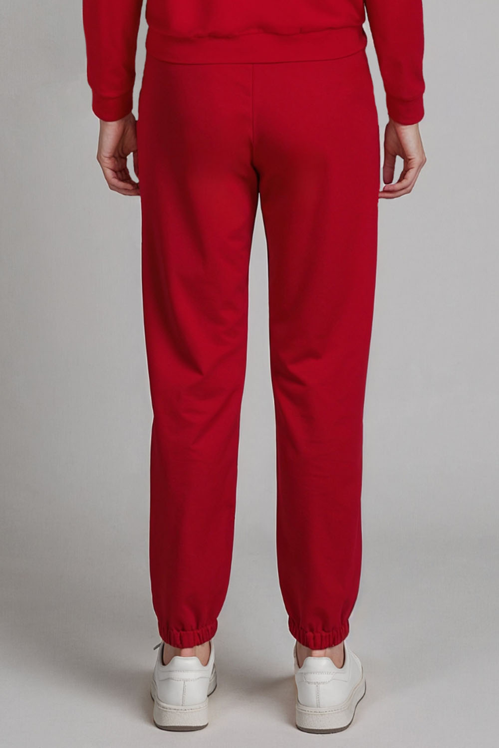 Vivisence Women's Sweatpants Relaxed Fit Lounge Soft Cotton Blend Joggers With Ribbed Cuffs Elastic Waist And Pockets For Everyday Casual Or Homewear Look 9104, Red