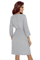 Vivisence Femme Robe de Chambre Coton Fermeture Éclair Confort à la Maison 5011, gris