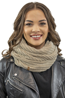 Vivisence Damen Winter Set Mütze Und Loop-Schal Komfort für Kalte Tage 7017Kmpl, beige