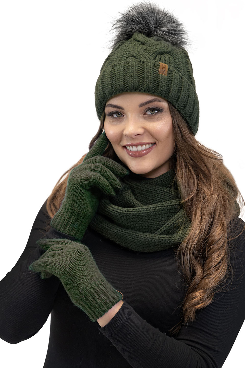 Vivisence Damen Winter Handschuhe Weichem und Warme Ideal für Kaltes Wetter 7014, grün