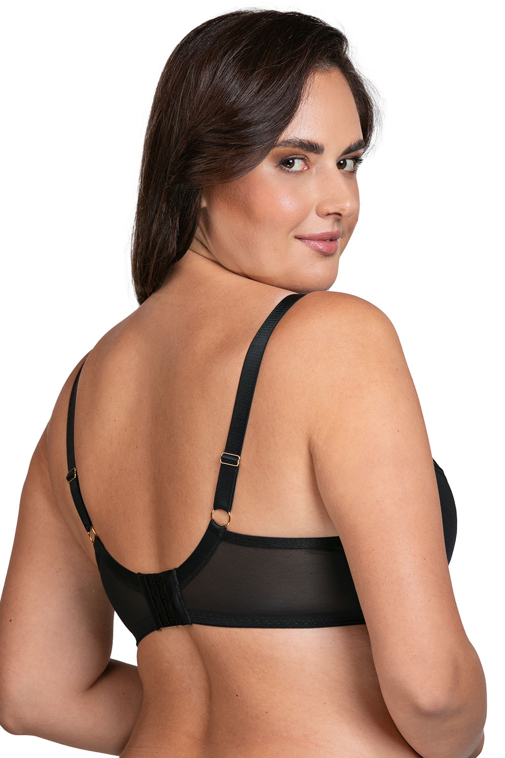 Vivisence Soft Bra Floral Lace With Rose Gold Details For Everyday Elegance 1081, black