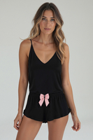 Vivisence Femme Haut de Pyjama Viscose Décolleté en V Confort Nuit 2200, noir